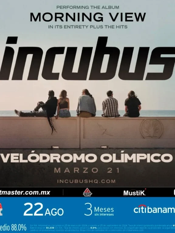 Incubus tocará completo el álbum Morning View en México el próximo 21 de Marzo del 2025.