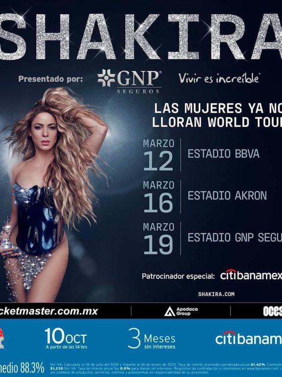 ¡Shakira Vuelve a México! Anuncia Fechas de Conciertos del Tour ‘Las Mujeres ya no Lloran’