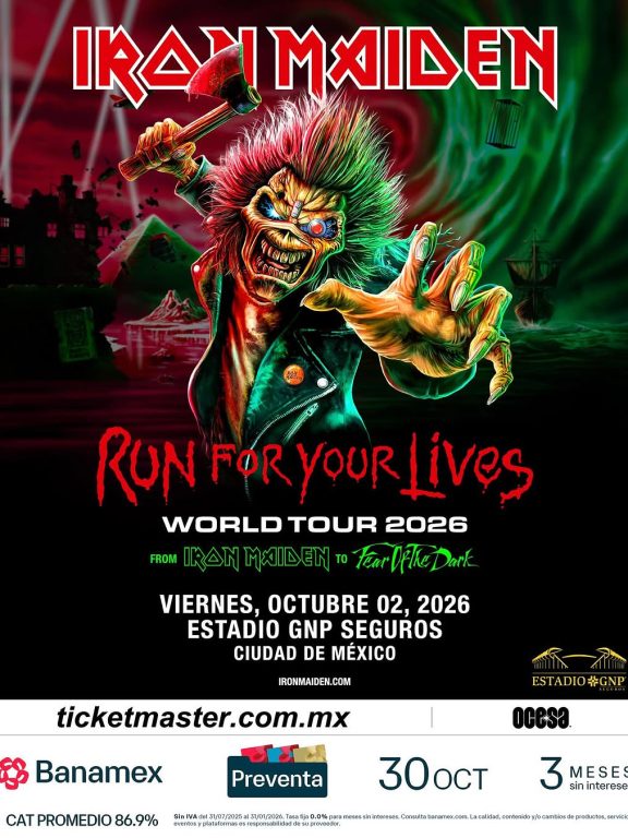 ⚡ Iron Maiden anuncia su regreso a México con la gira Run For Your Lives Tour 2026
